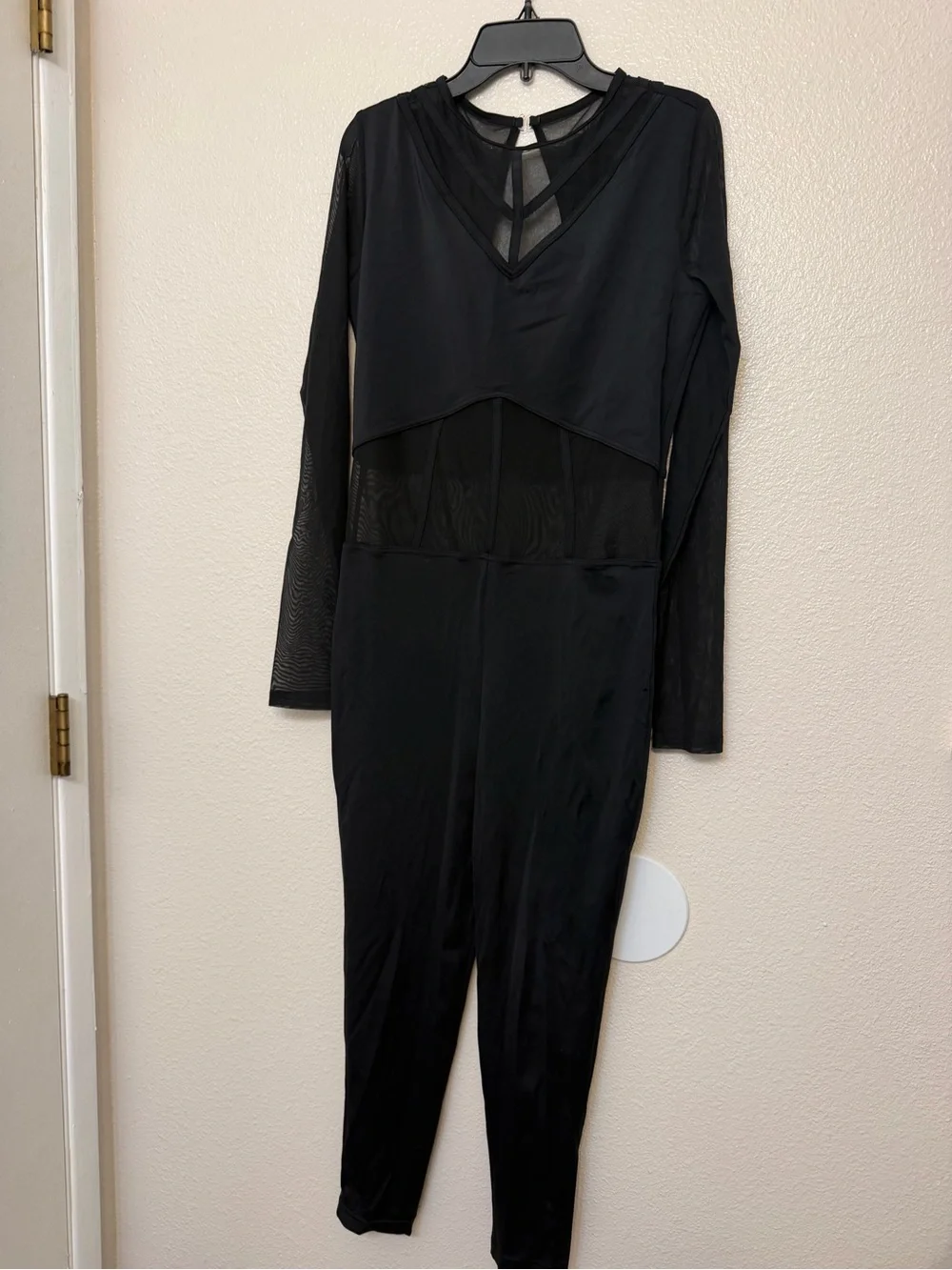 WEISSMAN Dance Costume black unitard jumpsuit romper Ending 14017 LA-Large adult